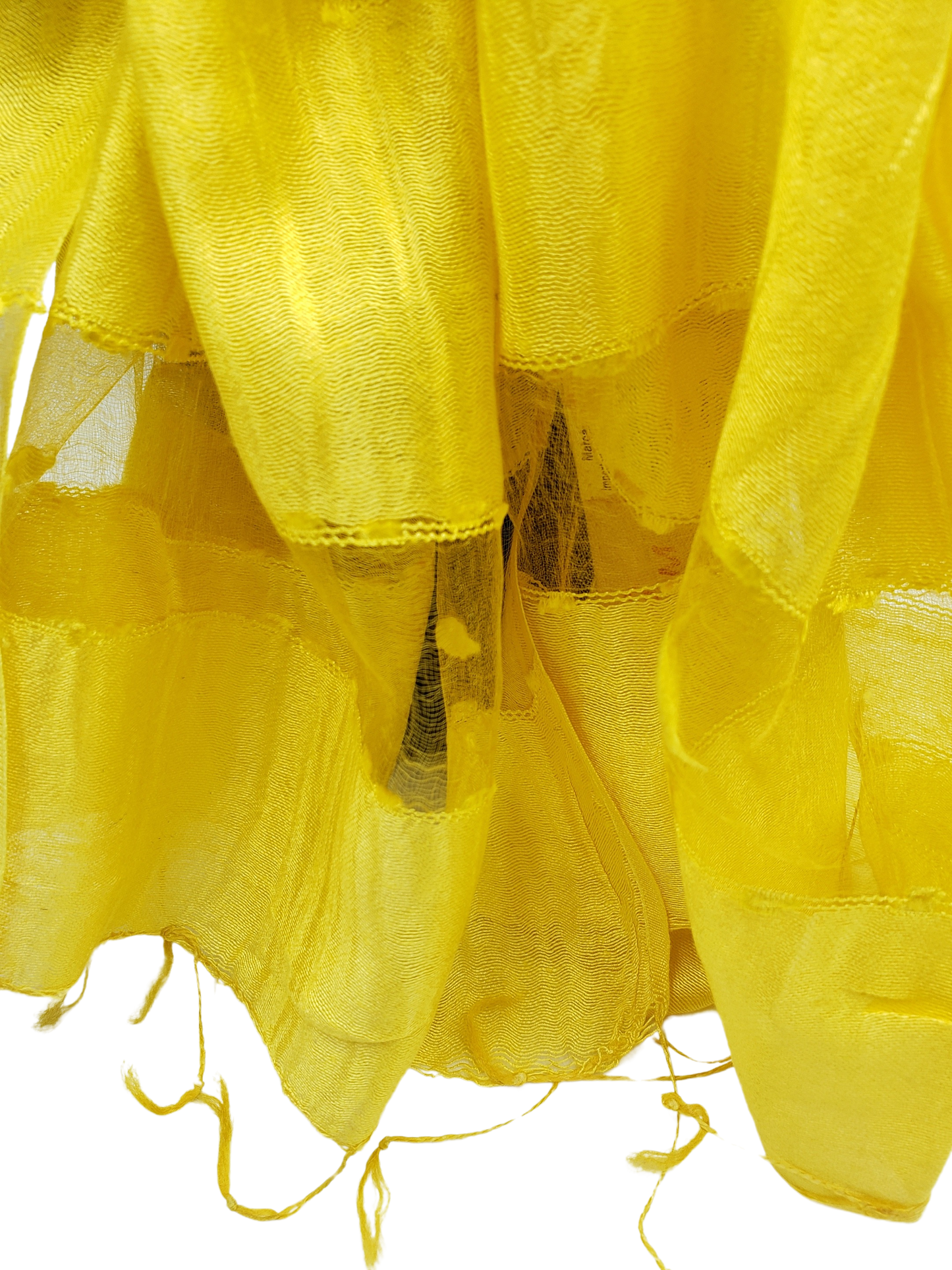 Mascada de seda cruda. Amarillo