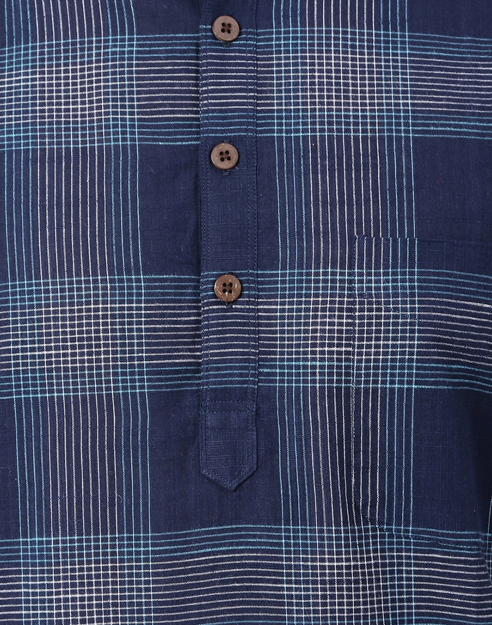 Kurt para hombre. Cuadros en azul. Manga corta