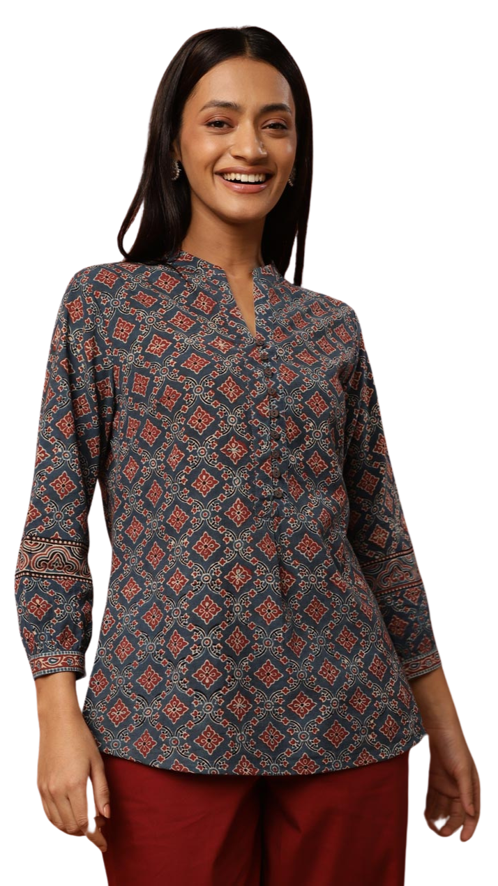 Blusa Ajrakh azul