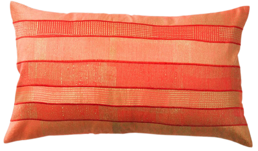 Funda de cojín bordada en seda. Zaira Myri Coral RD 30x50