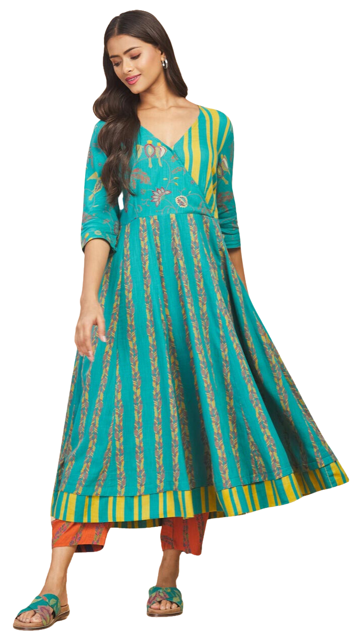 Vestido estampado Turquesa