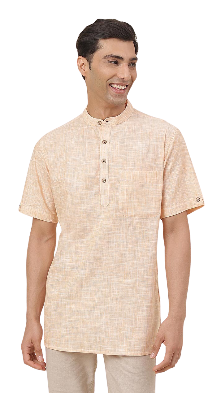 Kurta Casual Para Hombre Royal Svanik - Negro, Talla M, Cuello Mandarín, Aberturas Laterales, Largo Hasta La Rodilla
