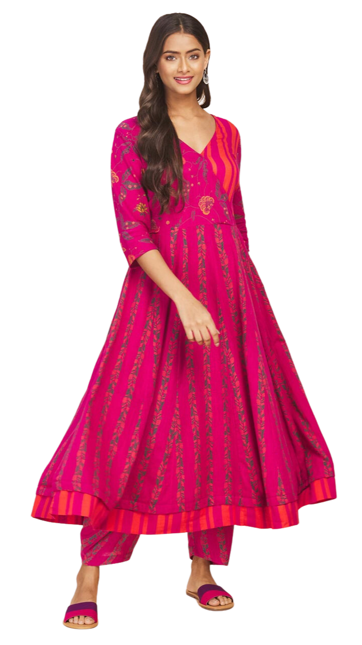 Vestido estampado Magenta