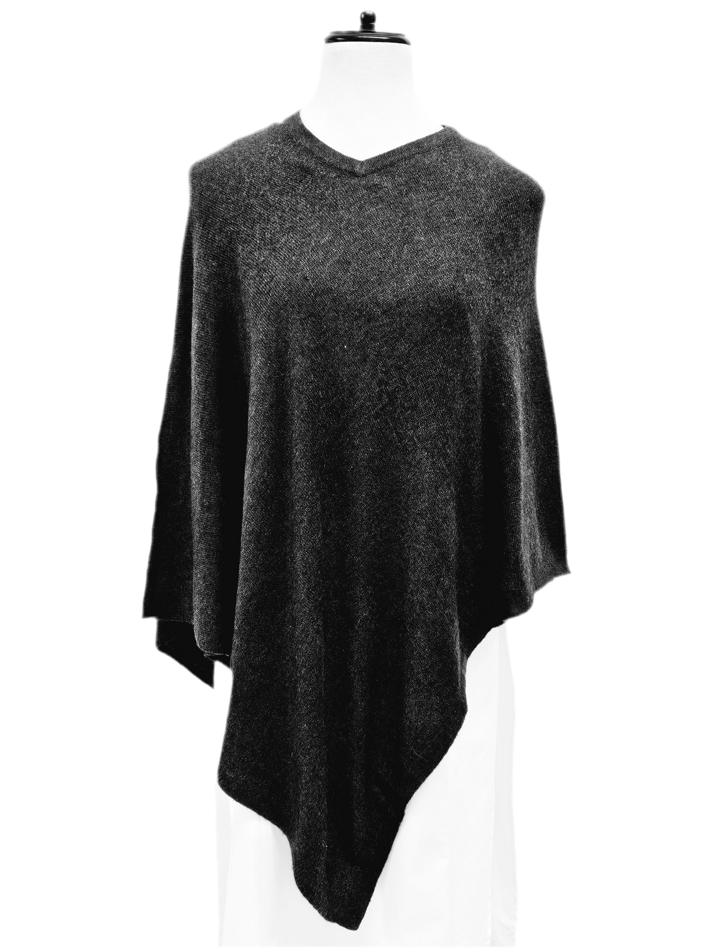 Poncho de lana. Gris obscuro