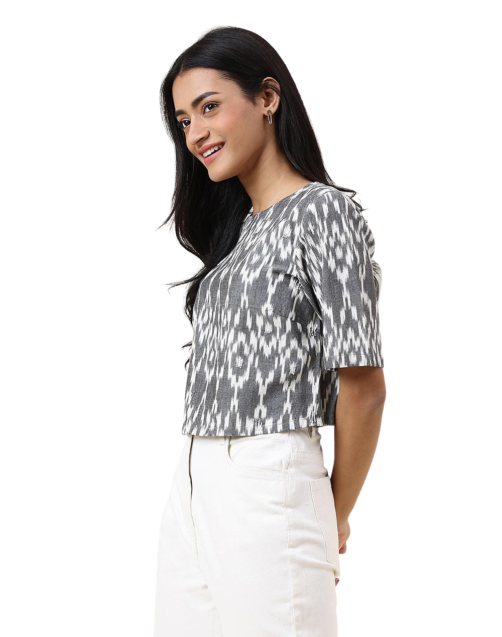 Blusa Ikat. Gris