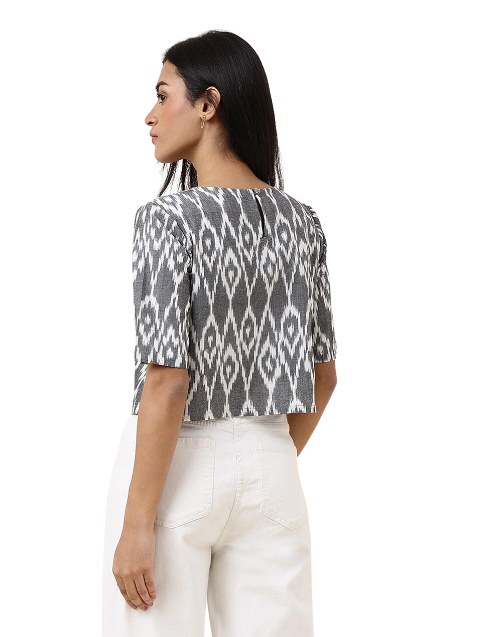 Blusa Ikat. Gris