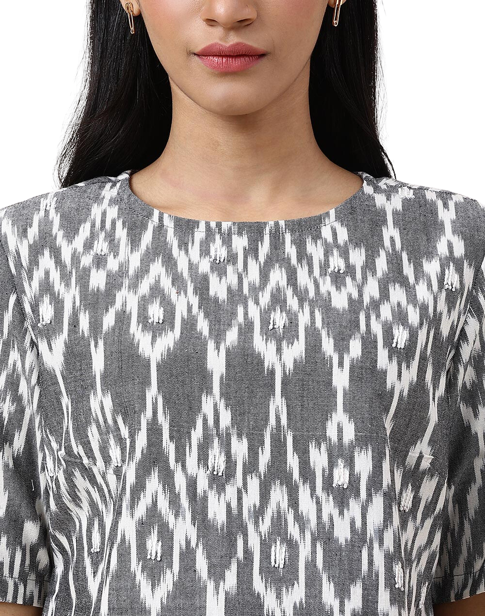 Blusa Ikat. Gris
