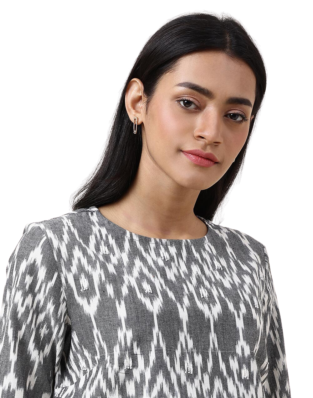 Blusa Ikat. Gris