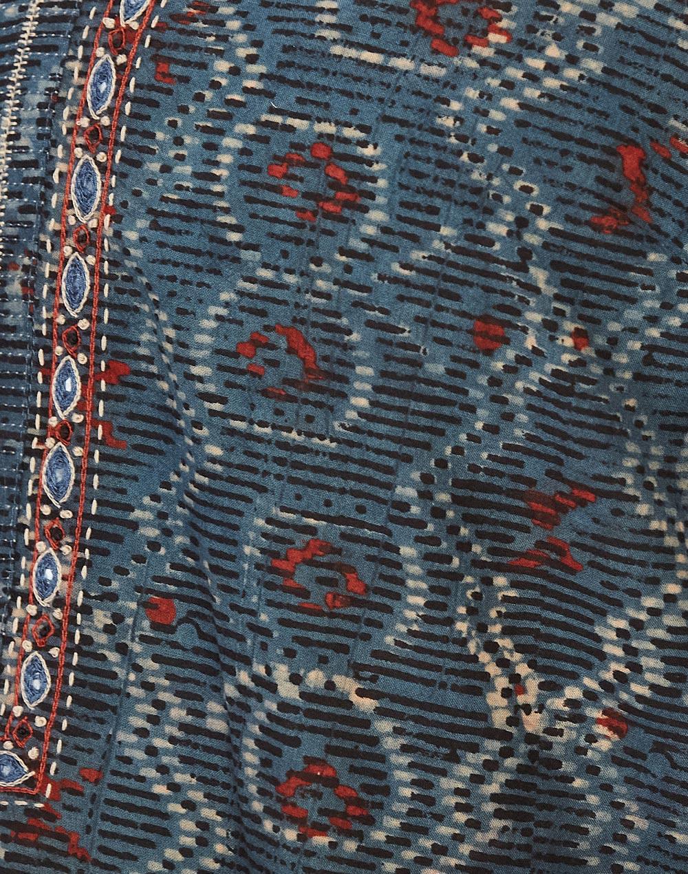 Kurta larga azul índigo natural. Dabu
