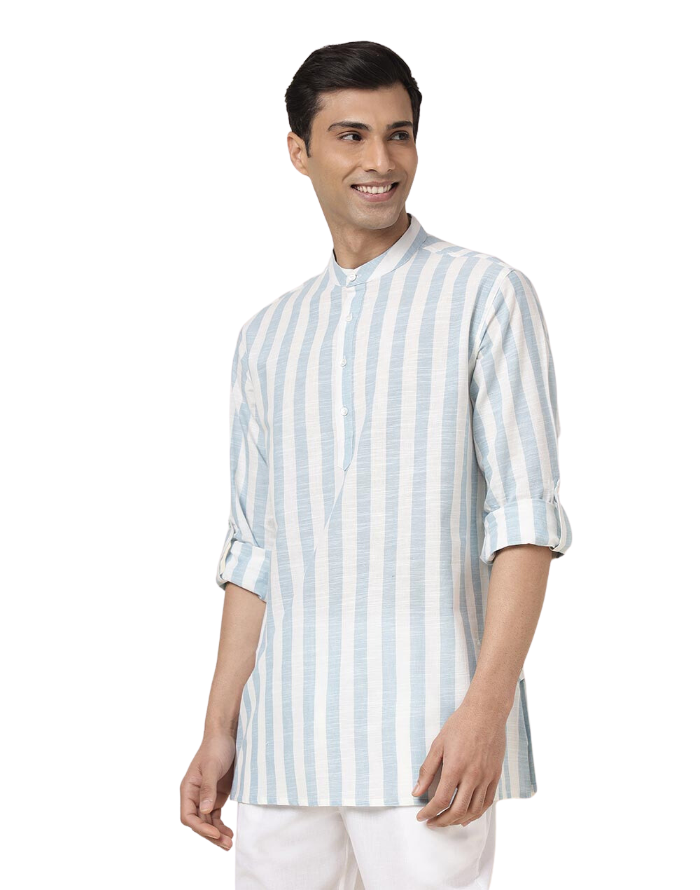 Kurt para hombre. Rayas blancas y azules. Manga larga