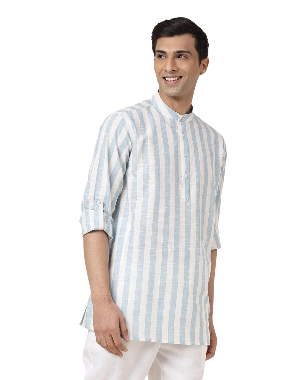 Kurt para hombre. Rayas blancas y azules. Manga larga
