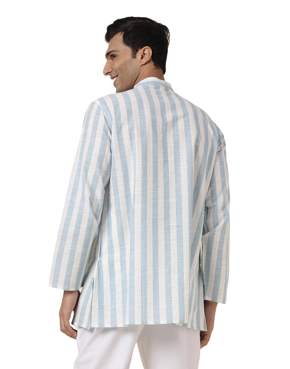 Kurt para hombre. Rayas blancas y azules. Manga larga