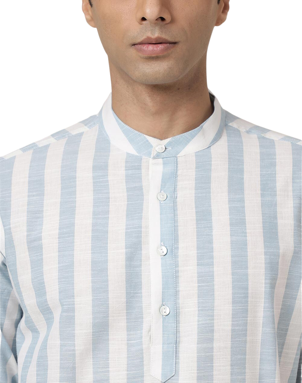 Kurt para hombre. Rayas blancas y azules. Manga larga