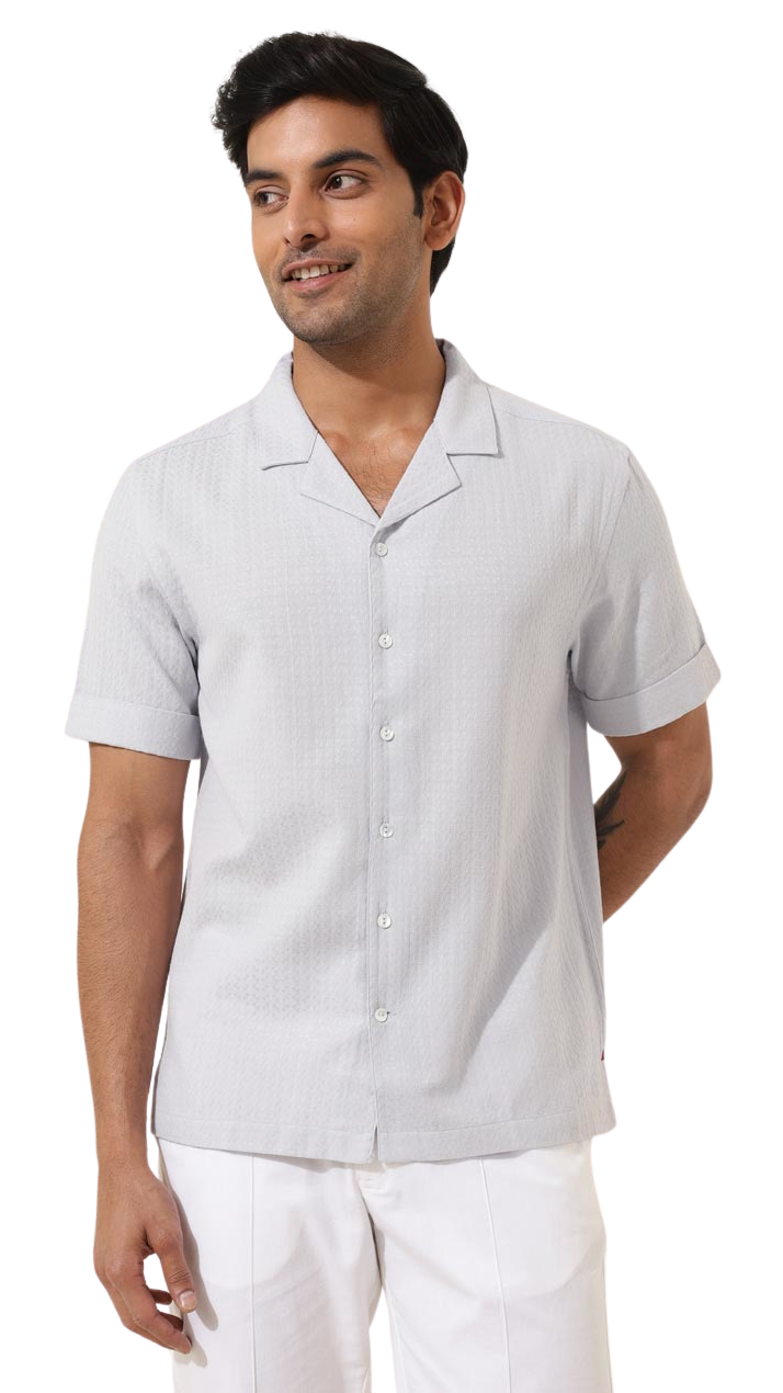 Camisa para hombre con textura. Gris