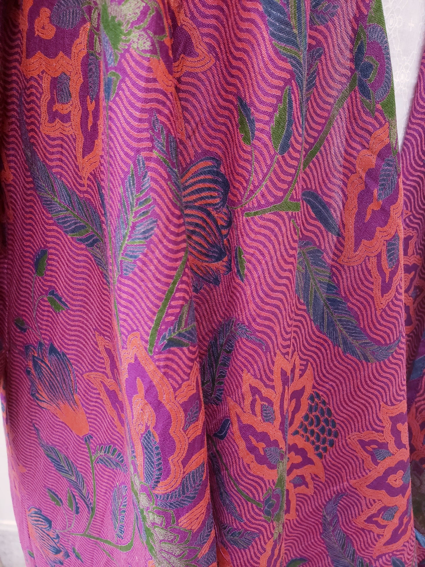 Saco estampado algodón seda. Morado