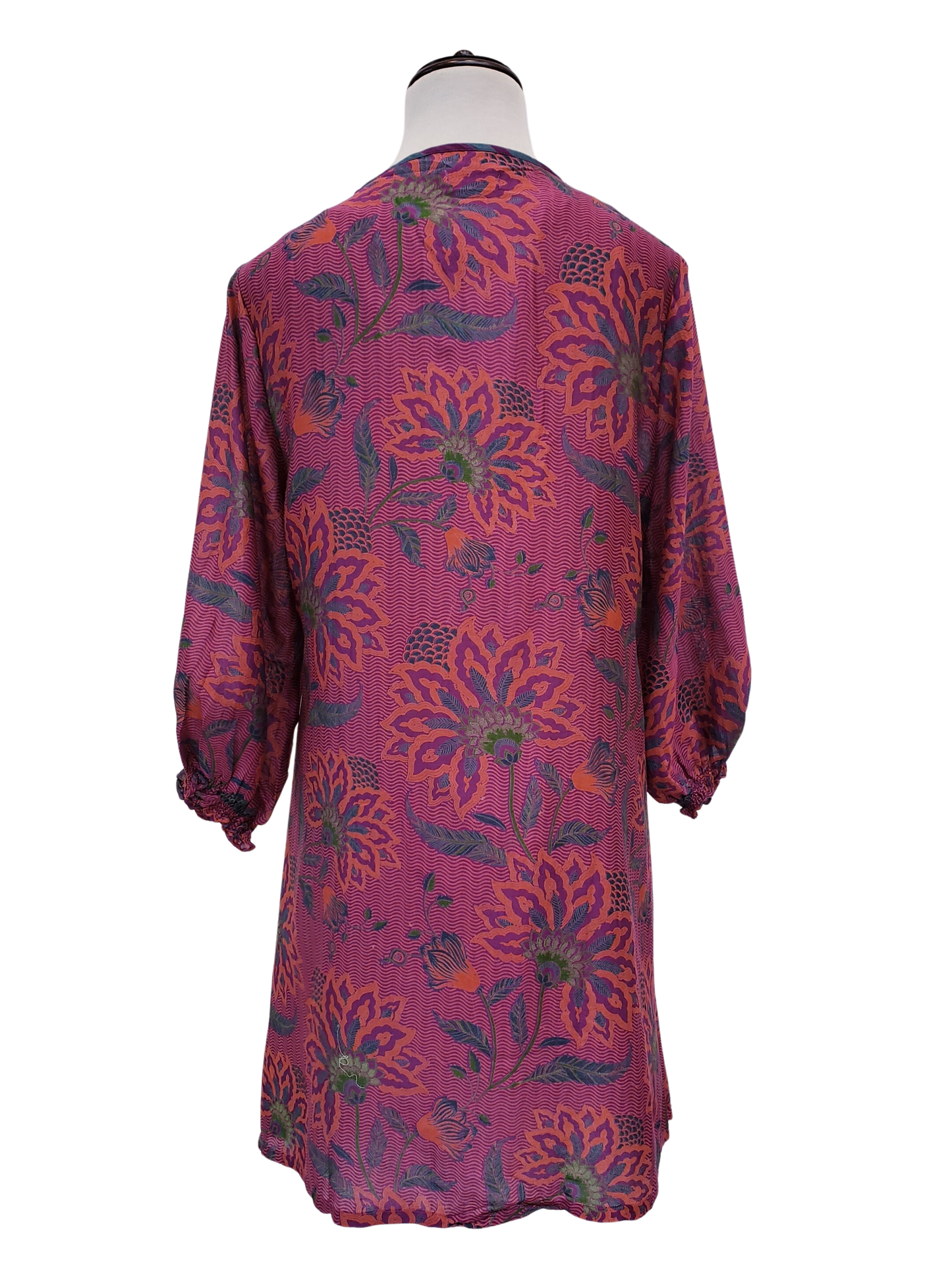 Saco estampado algodón seda. Morado