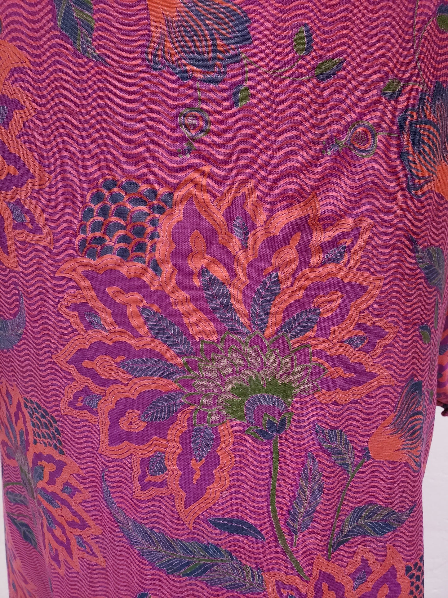 Saco estampado algodón seda. Morado
