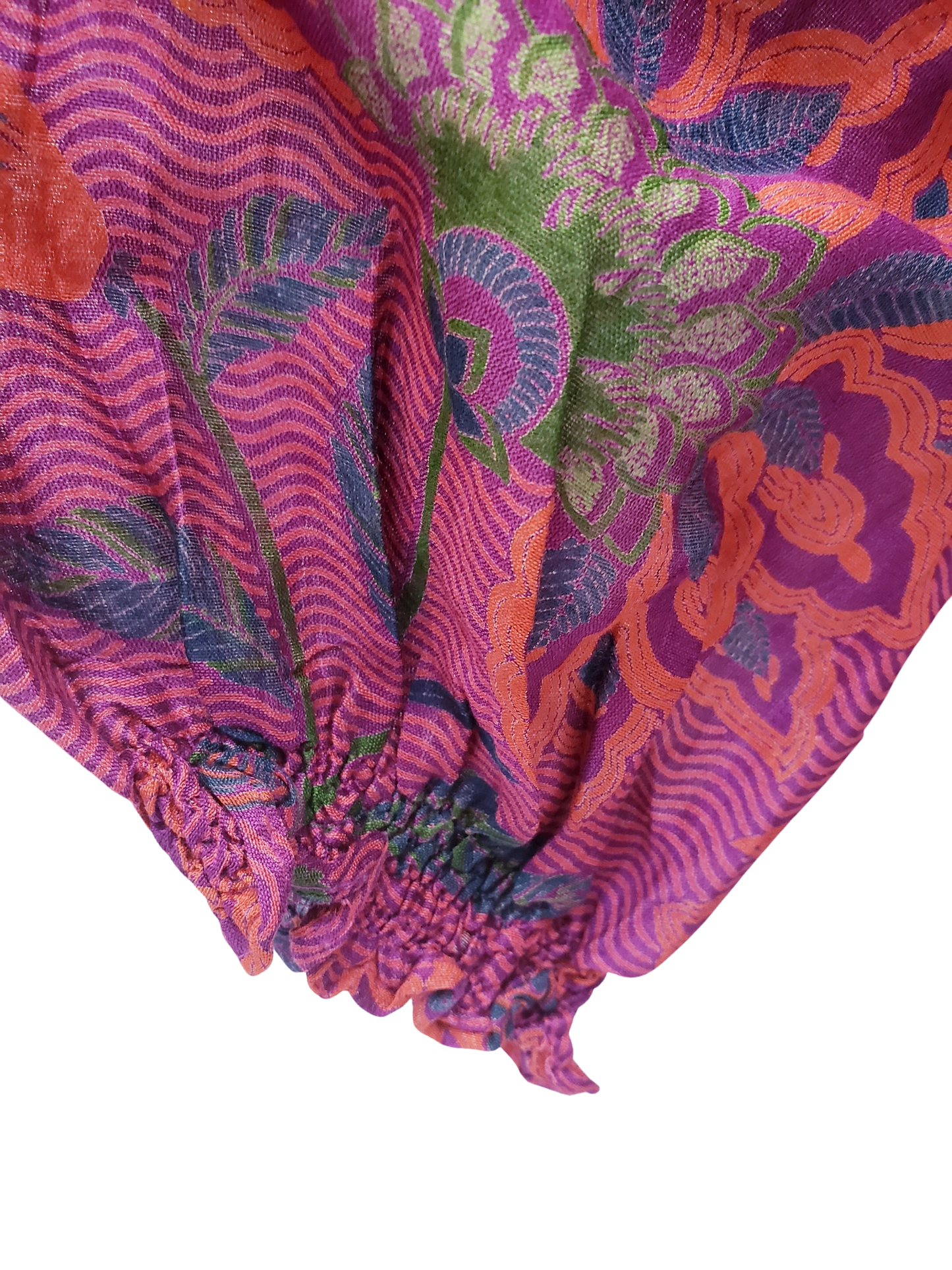 Saco estampado algodón seda. Morado