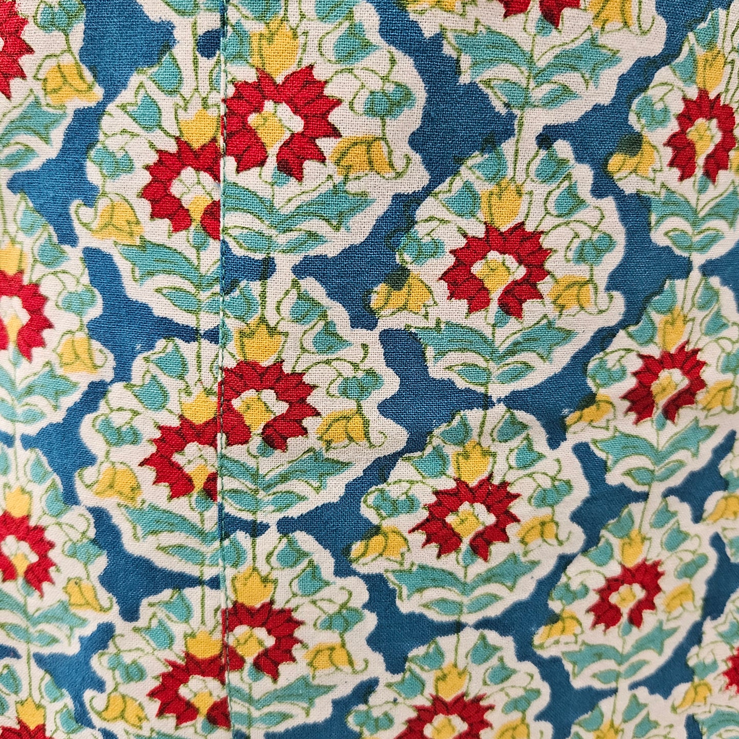 Delantal estampado a mano Fondo azul