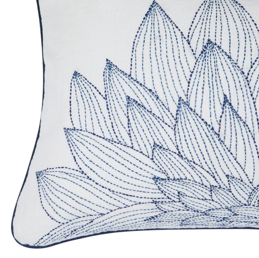 Funda de cojín de algodón. Bordado Kumud OW 30x50