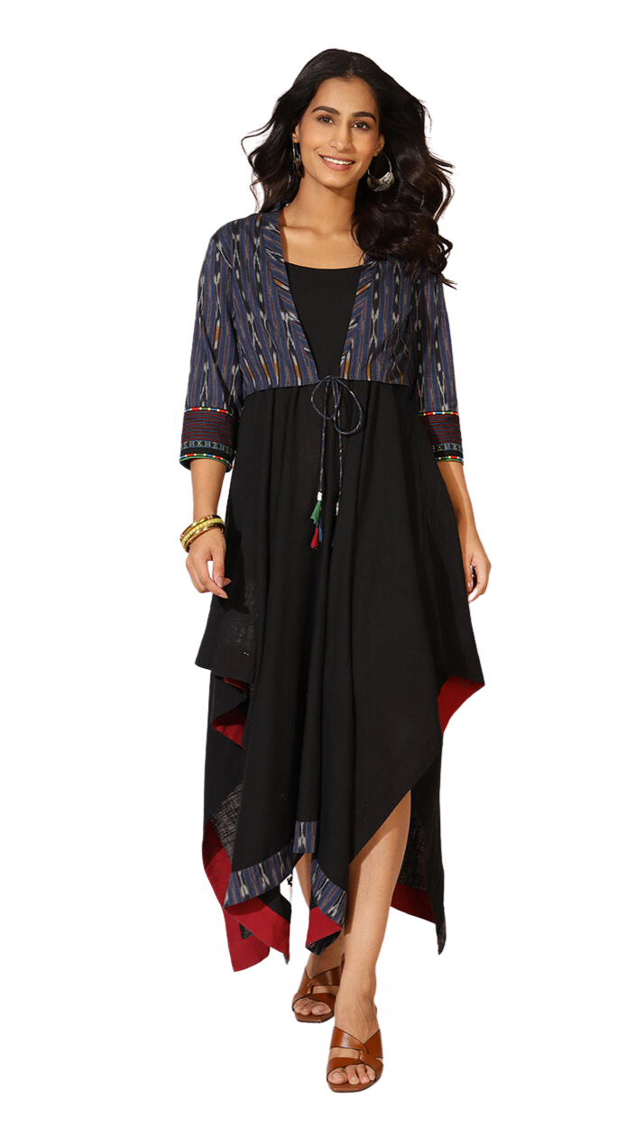 Set de vestido y saco. Índigo
