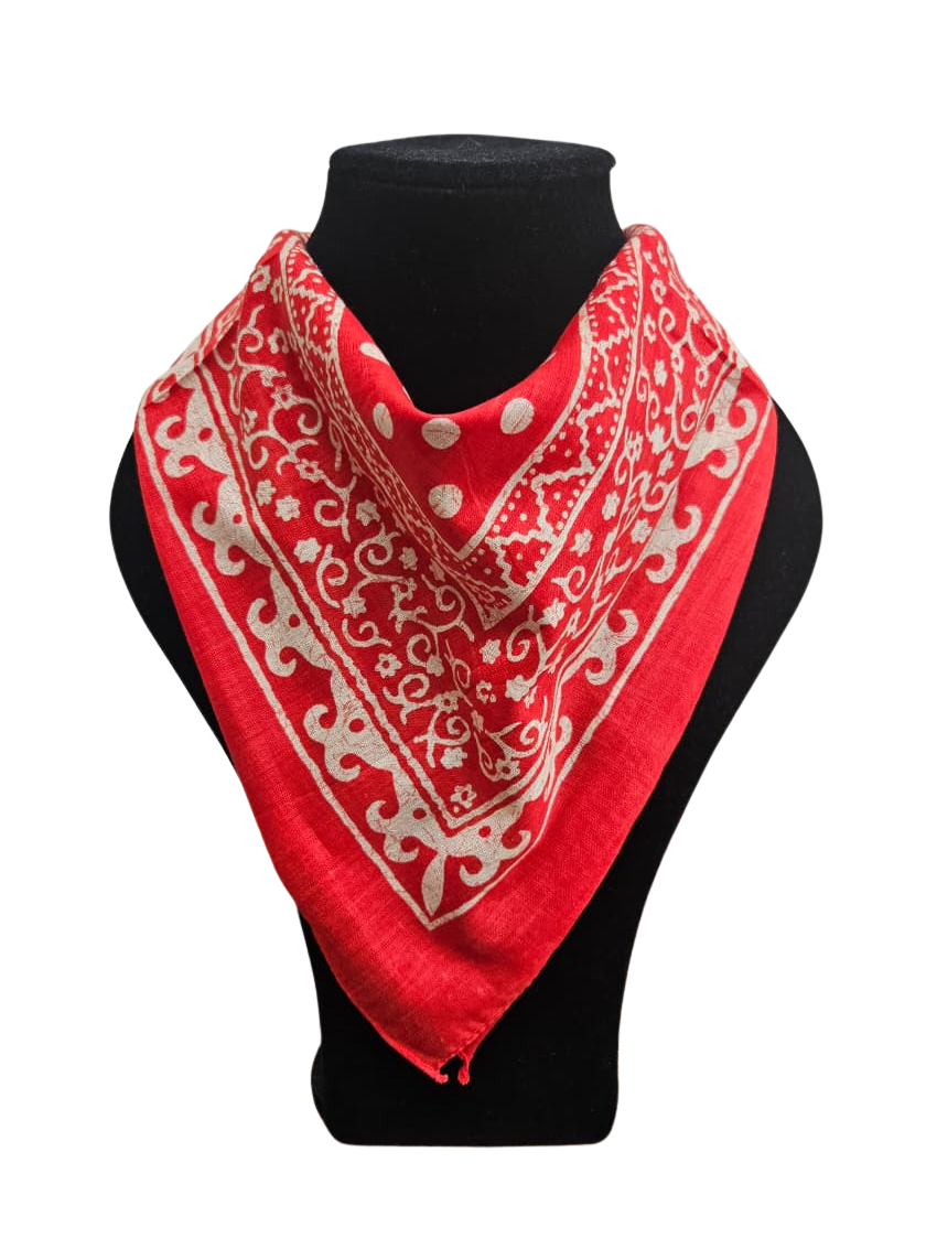 Bandana / Paliacate 100% algodón de la India. Rojo