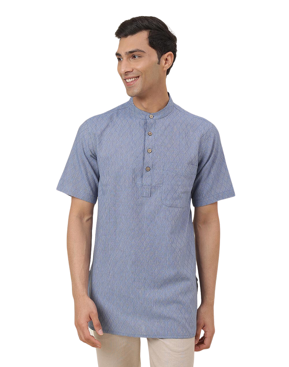 Kurt para hombre. Azul rombos. Manga corta