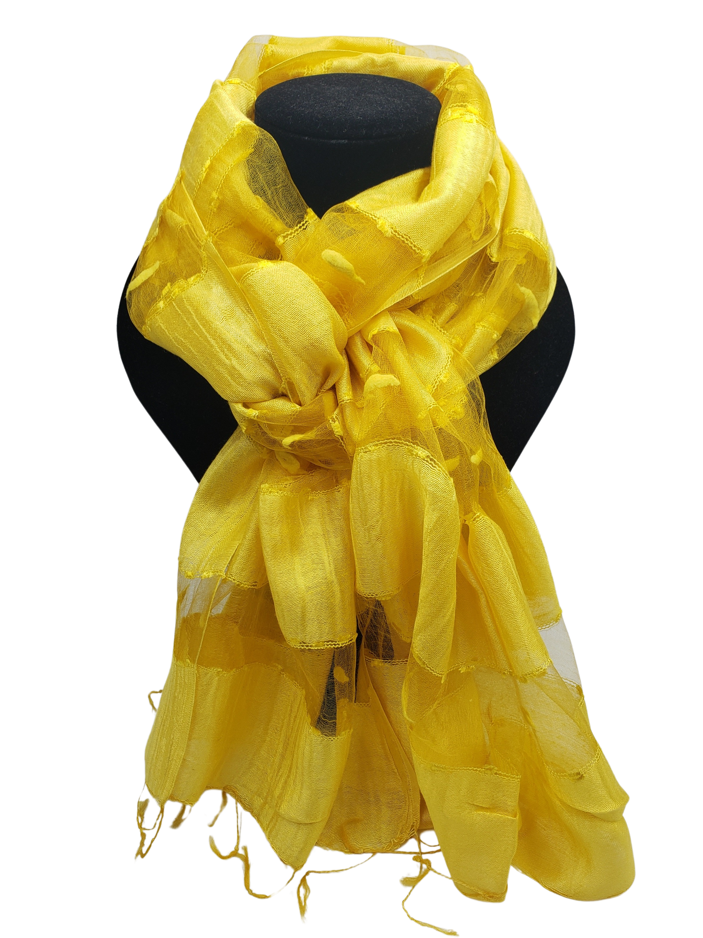 Mascada de seda cruda. Amarillo