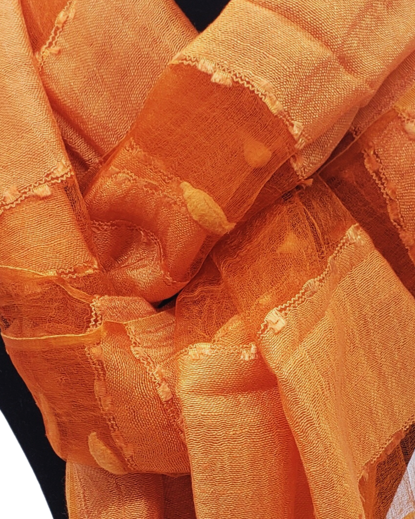 Mascada de seda cruda. Naranja