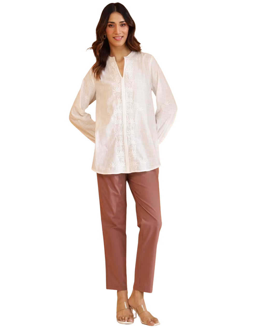 Blusa con bordado chikankari. Blanca PREVENTA