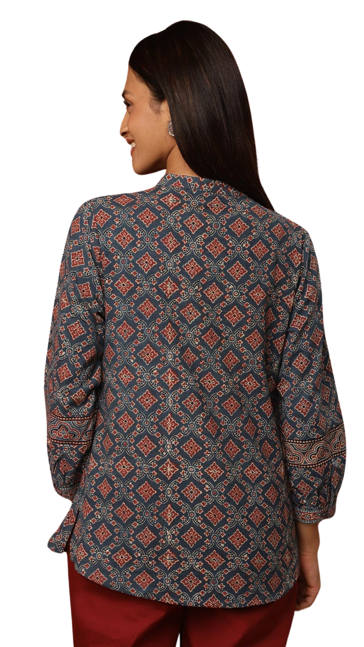 Blusa Ajrakh azul