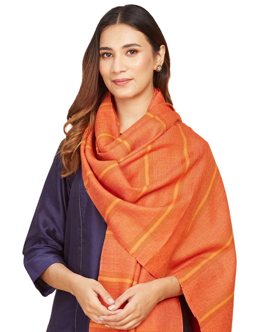 Bufanda de lana fina. Naranja