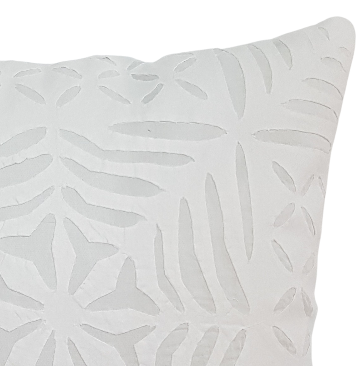 Funda de cojín de algodón calado. Blanco 45x45