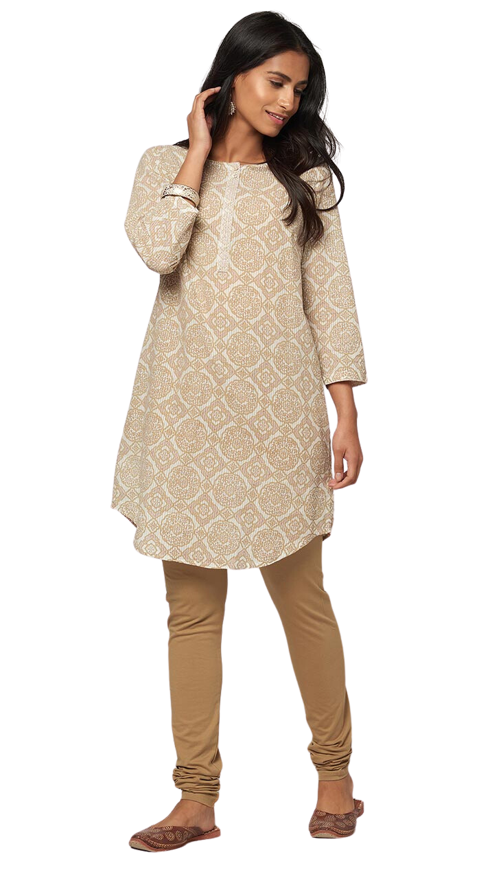 Pantalón churidar. Beige