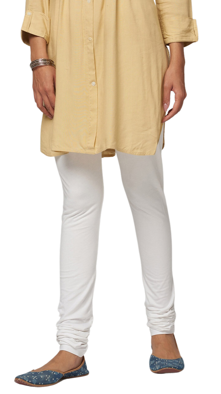 Pantalón churidar. Blanco