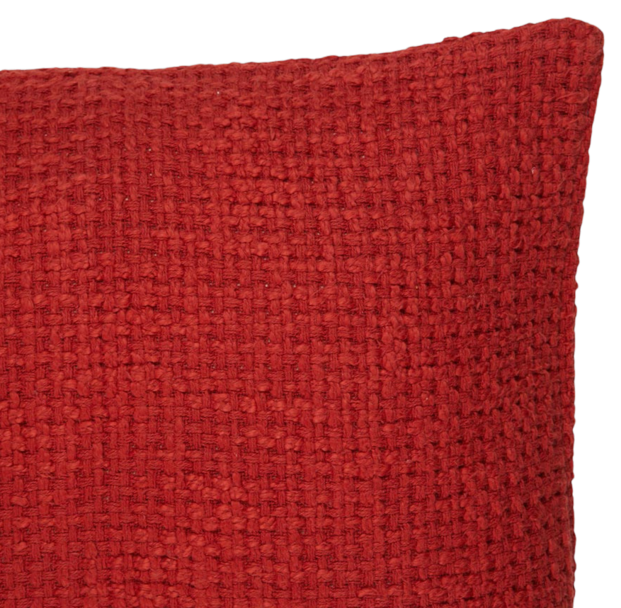 Funda de cojín tejida en telar. Abhina rojo 40x40