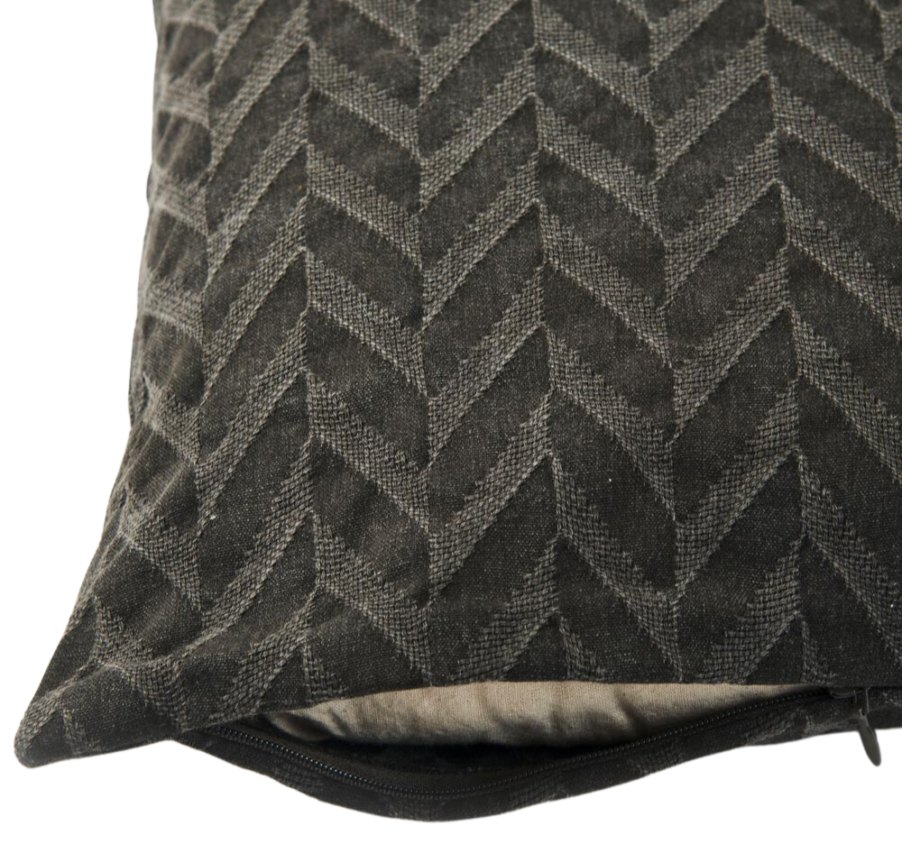 Funda de cojín tejida en telar. Amrav gris 40x40