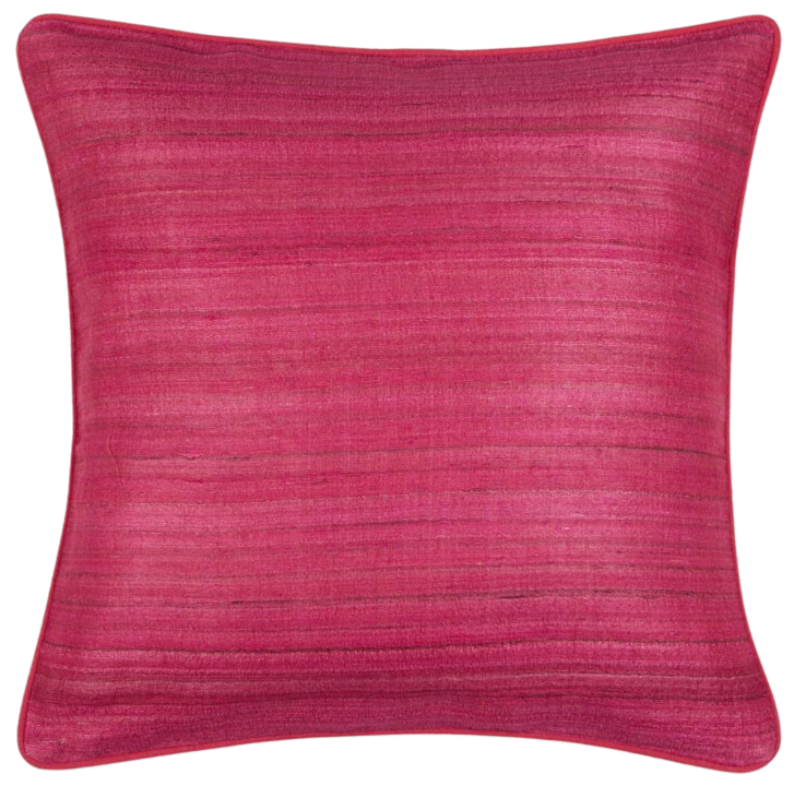 Funda de cojín lisa de seda. Niri fuschia 40x40