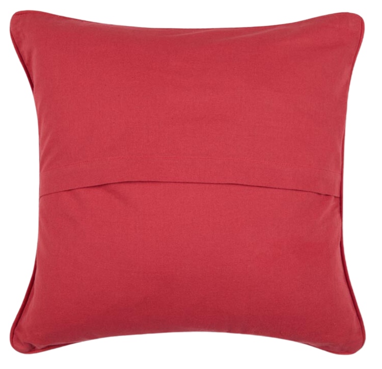 Funda de cojín lisa de seda. Niri rojo 40x40