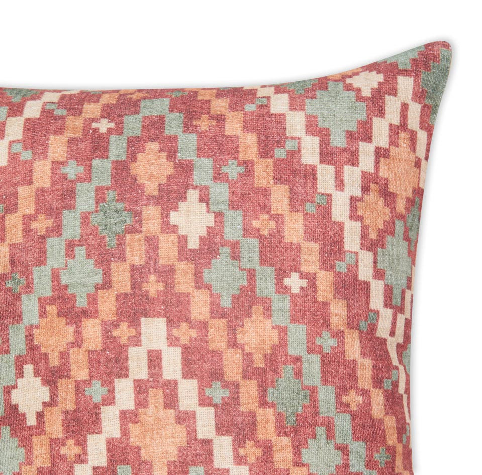 Funda de cojín de algodón estampada. Farhan Terracotta 30x50