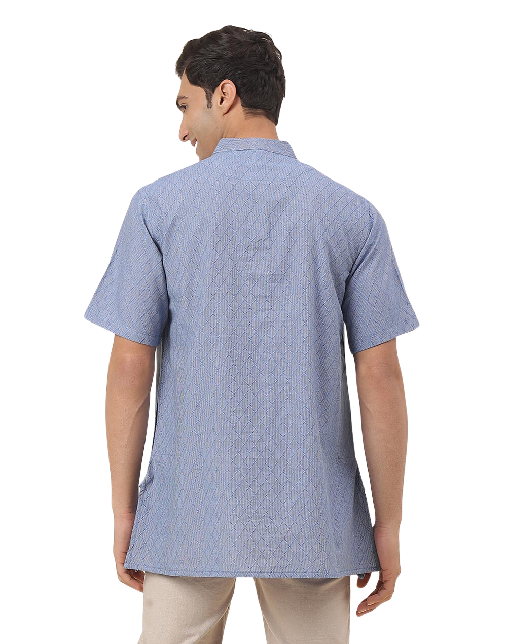 Kurt para hombre. Azul rombos. Manga corta