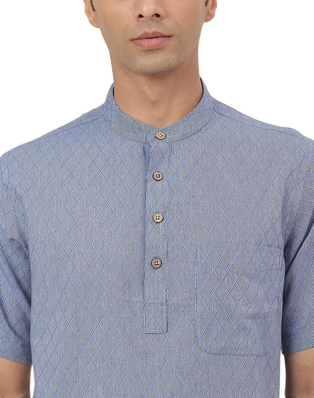 Kurt para hombre. Azul rombos. Manga corta