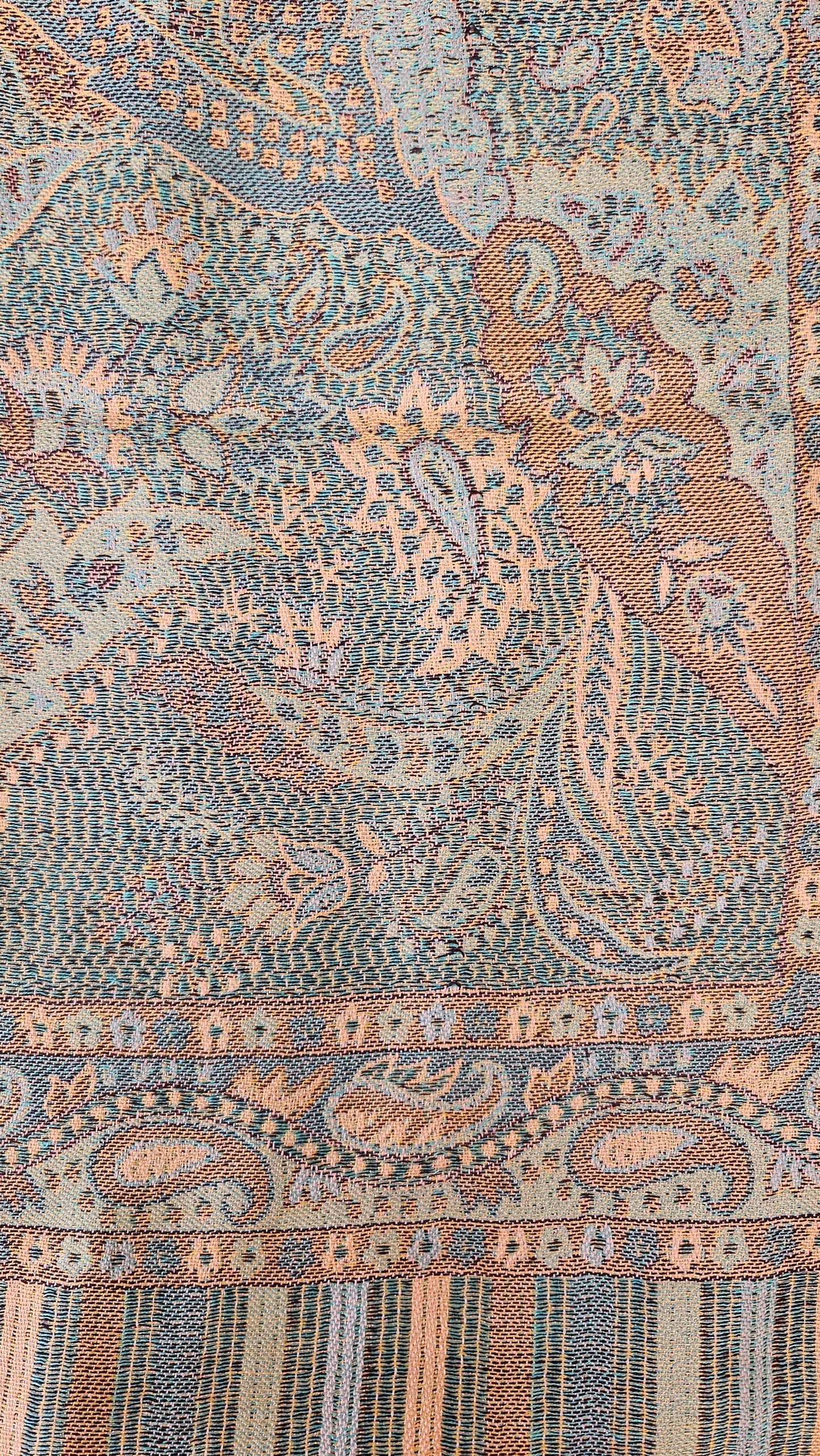 Chal de seda. Rosa / azul