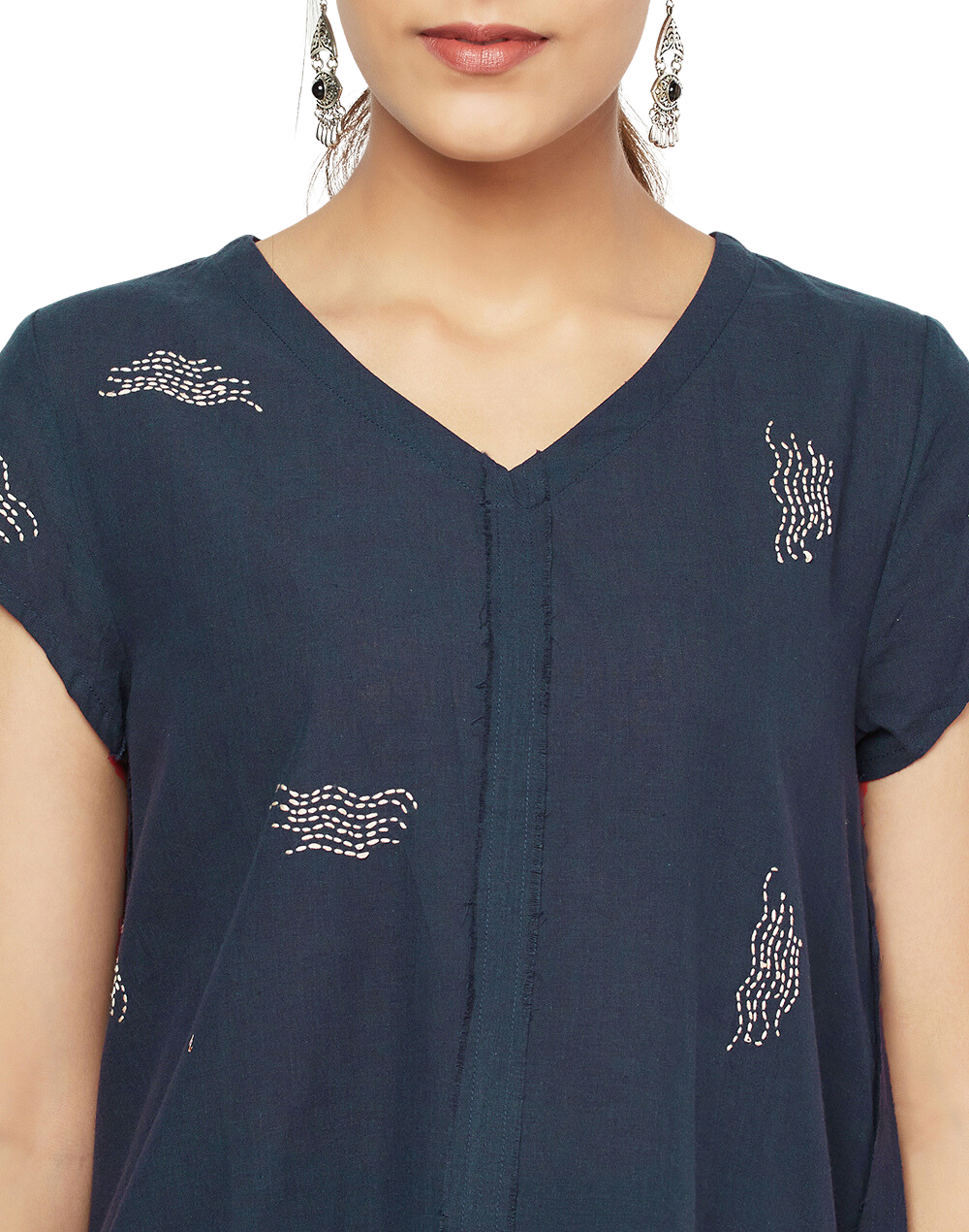 Kurta larga con vuelo. Azul marino