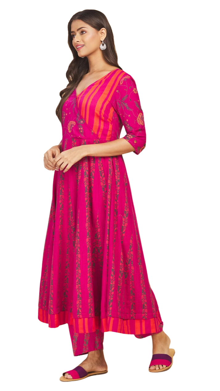 Vestido estampado Magenta