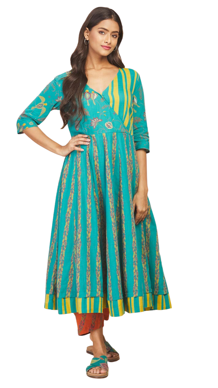 Vestido estampado Turquesa