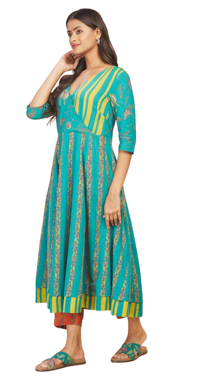 Vestido estampado Turquesa