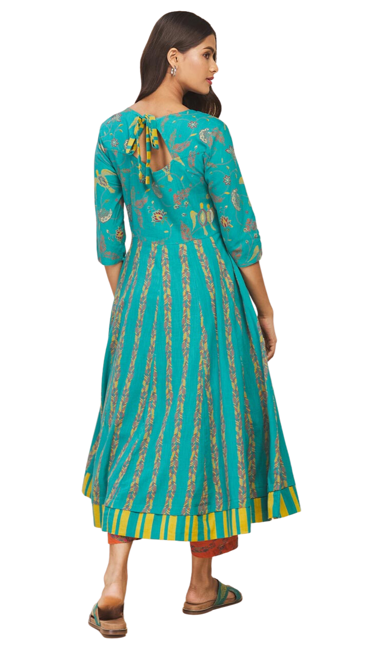 Vestido estampado Turquesa