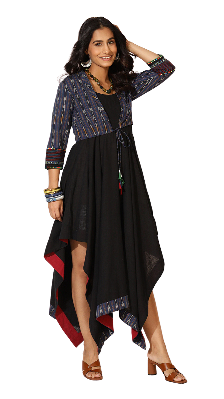 Set de vestido y saco. Índigo