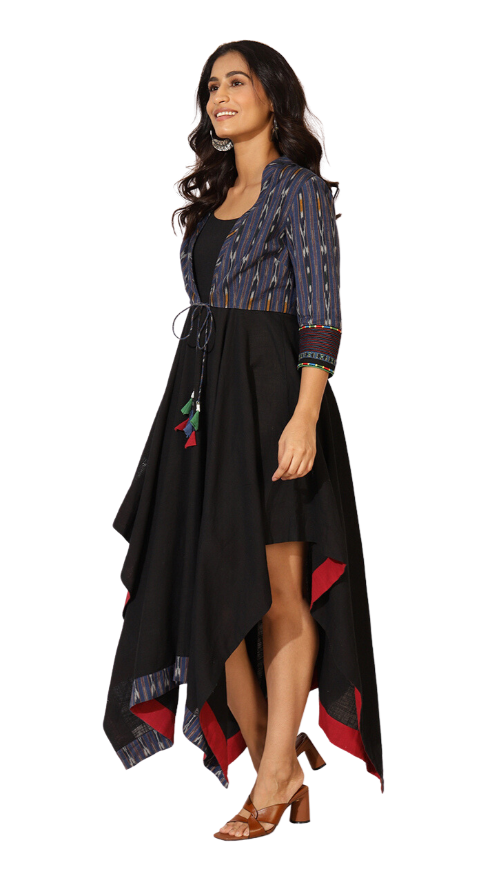 Set de vestido y saco. Índigo